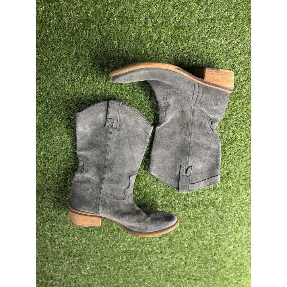 Bronx Boots Womens 38 Gray Suede Western Style Mid-Calf Boots